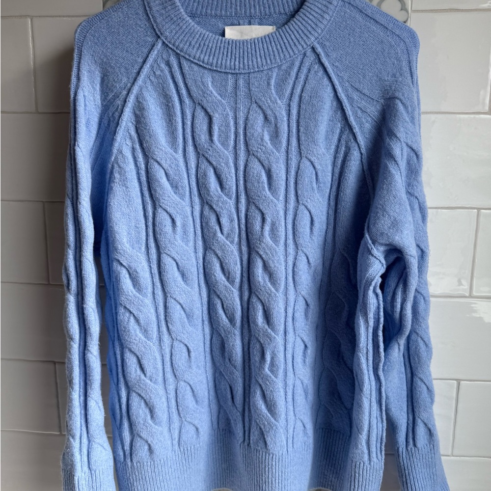 Aerie Light Blue Cable Knit Sweater